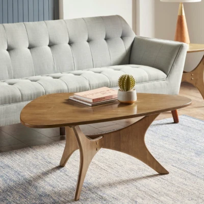 Mesa de centro moderna sala de estar madera marrón centro almacenamiento muebles acento para el hogar Foto 1 de 4