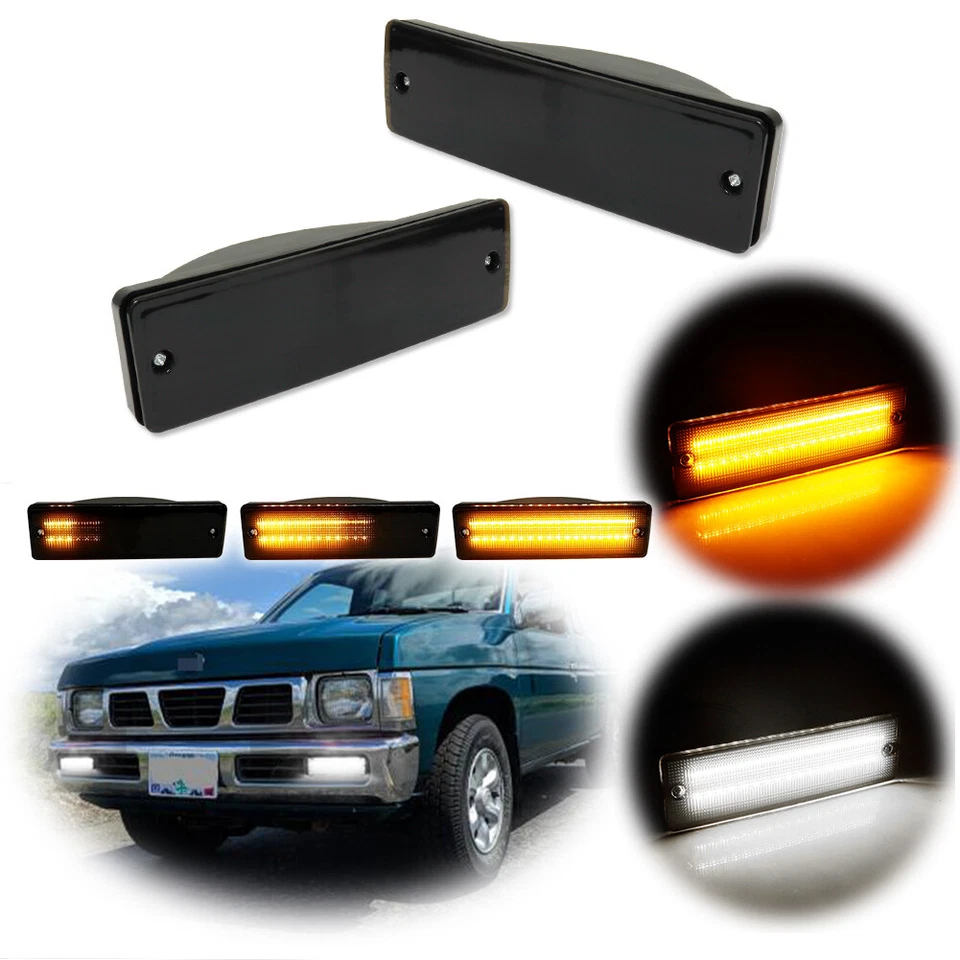 Lámpara de señal de giro DRL para parachoques delantero para 88-97 Nissan D21 carrocería dura 88-95 Pathfinder Foto 1 de 4