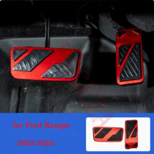 Non-Slip Automatic Gas Brake Foot Pedal Pad Cover For Ford Ranger 2023-2024 Red - Picture 1 of 9