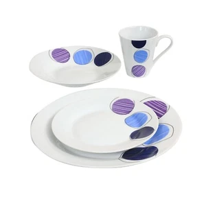 16PC DINNER SET BOWL PORCELAIN CUP GIFT KITCHEN DESSERT SOUP PLATE MUG SOUP SIDE - Picture 1 of 35