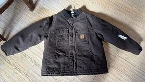 Carhartt Tan Canvas Herren Fleece gefütterte Jacke RN #14806 Full Zip 2XL - Bild 1 von 7