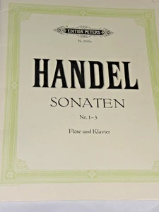 Partituras HANDEL Sonatas 1-3 para flauta y piano - Edición Peters - Imagen 1 de 2