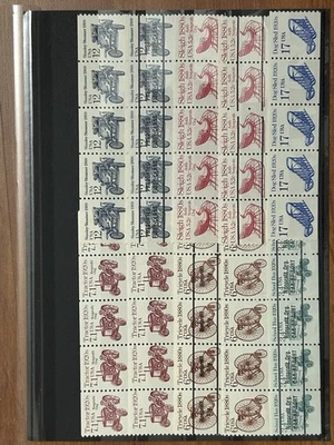 UNITED STATES 1981 - 1995: Ten Diff. Transportation Series MNH - Coil Strip Of 5 - Image 1 of 3