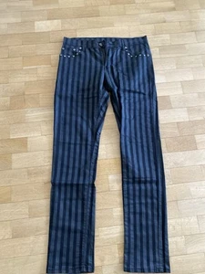 Rock Rebel Hose Schwarz Grau Gestreift Gr. 32 Guter Zustand Punk, Gothic, Heavy - Bild 1 von 4