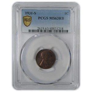 1931 S Lincoln Wheat Cent MS 63 RB PCGS Penny Uncirculated SKU:I23593 - Picture 1 of 4