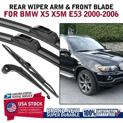 Limpiaparabrisas delantero y brazo limpiaparabrisas trasero para BMW X5 X5M E53 2000-2006 accesorios Foto 1 de 4
