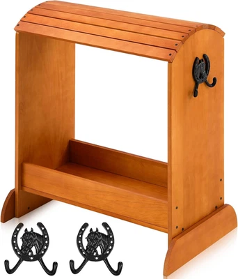 Pine Wood Saddle Rack Horse Saddle Rack Stand for Western Saddles and Horse Tack - Image 1 of 4