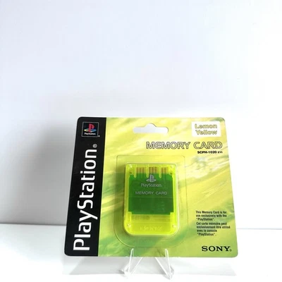 SONY PLAYSTATION 1 PS1 MEMORY CARD YELLOW CARD SCPH-1020 SALED - Immagine 1 di 3