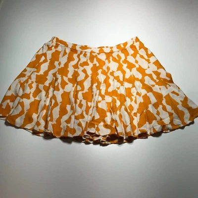 Ava & Viv Mujer XXL Estampado de Serpiente en Naranja Crema Pull On Mini Godet Falda Rayón Foto 1 de 4