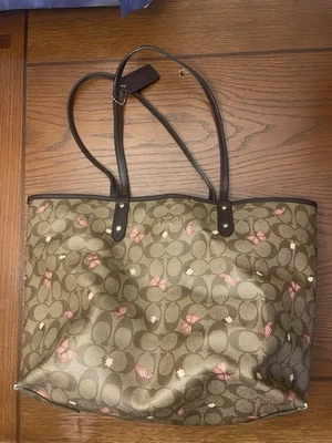 Coach Butterfly Brown And Pink Signature Tote - Image 1 of 4