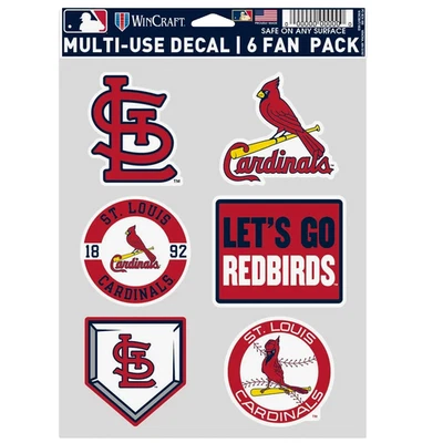 St. Louis Cardinals Multi-Use 6 Fan Pack MLB Decal Stickers *Free Shipping - Image 1 of 2