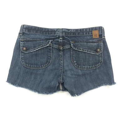 Earl Jean Women's Shorts Size 27 Blue Denim Cutoffs Flap Pockets Frayed USA Made - Image 1 of 4