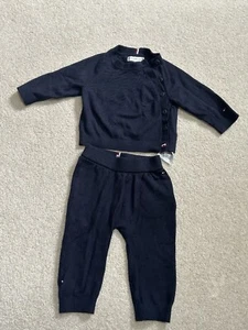 Tommy Hilfiger Baby Knit/soft Navy Tracksuit 0-3 Months - Picture 1 of 3