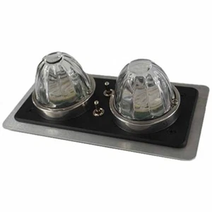 2 Glass Watermelon Map Light W/ Black Rectangular Base For Peterbilt 379 - Imagen 1 de 1