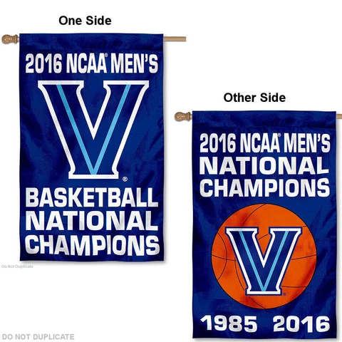 Villanova Wildcats 2 Time National Champs Two Sided House Flag Cover