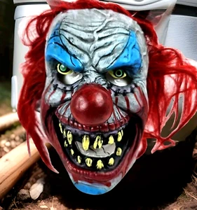 Slasher Clown Halloween Mask Full Face Adult Size Evil Clown Brand New - Picture 1 of 7