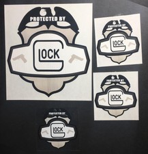 Glock Protected By Decals x 3 Security Label