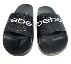 Bebe Women’s Fraida Black Slide Sparkle Sandals Size 7M
