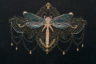DIY Cross Stitch Kit "Golden dragonfly" 9.4"x6.3", Abris Art