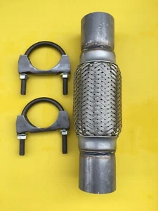 2.00”x 6”x 10”Exhaust Flex Pipe Tube Exhaust Heavy Duty Stainless Steel W/clamps - Picture 1 of 1