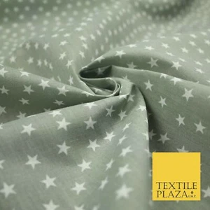 Falling White Mini Stars Printed Poly Cotton Fabric Polycotton Dress Craft 4917 - Picture 1 of 4