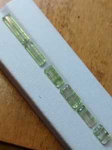 6 lime green Tourmaline gemstones - faceted natural Tourmaline 13.50 CTS - Picture 1 of 10
