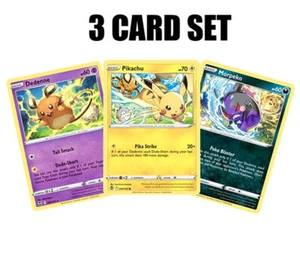 Pokemon 3 Card Set | Pikachu Dedenne Morpeko | Near Mint - Picture 1 of 1