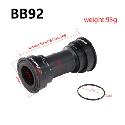 Bicycle Bottom Bracket BB30 PF30 BB92 BSA BB386 T47 for Shimano 24mm Crankset - Image 1 of 4