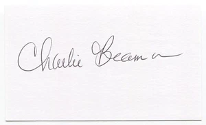 Charlie Beamon 3x5 Index Card Autographed Signature Baltimore Orioles Debut 1956 - Picture 1 of 2