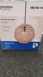 Progress Lighting Jocassee 1-Light Pendant Rattan Shade | Black | P500337-31M - Picture 1 of 3