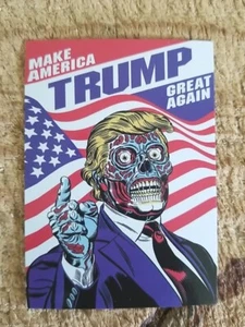 2016 MAGA Donald Trump Alien Art Card Collectable ACEO - Picture 1 of 2