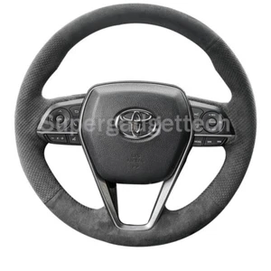 Black&Hole Suede Leather Steering Wheel Stitch on Wrap Cover For Toyota Camry - Picture 1 of 9