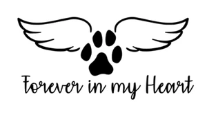 Dog Memorial Decal Sticker Forever in My Heart. Cat Dog or Pet Memorial Remember - Picture 1 of 5