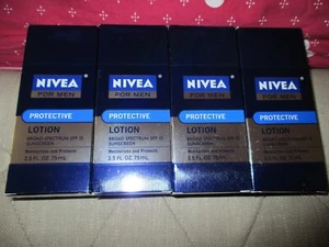 4 Nivea for Men Protective Lotion BROAD SPECTRUM SPF15 Sunscreen 2.5 oz each - Picture 1 of 13