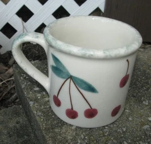 HARTSTONE POTTERY COFFEE MUG STONEWARE Fruit Plums Blueberries Cherries #1 - Picture 1 of 4