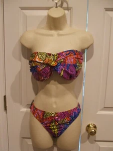 NWT ABS Print 2 pc Bra & bikini swimsuit TOP SIZE 12- BOTTOM- SIZE 10 - Picture 1 of 4
