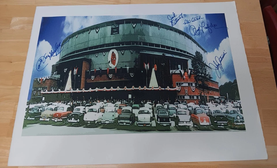 MILWAUKEE BRAVES FIRMADO ESTADIO DEL CONDADO 17x22 lienzo papel impresión certificado de autenticidad autografiado Foto 1 de 1