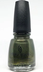 China Glaze Nail Polish Agro 1127 Shimmer Dark Olive Green Hunger Games Lacquer - Picture 1 of 1
