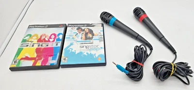 Micrófonos Sony PlayStation Singstar Rojo y Azul PS2/PS3 Sin Adaptador USB con juegos Foto 1 de 4