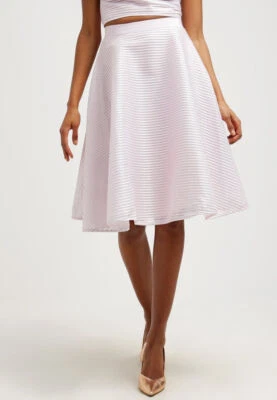 TED BAKER Alishia stripe print mesh fit&flare full midi skirt wedding party 4 14 - Image 1 of 4
