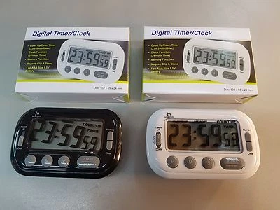 TIMER AL QUARZO DIGITALE COUNT DOWN MAGNETICO LOWELL U-T2687 BIANCO / NERO - Immagine 1 di 3