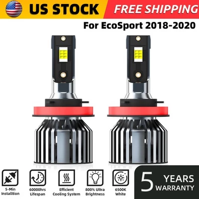 For Ford EcoSport 2018-2020 H8/H9/H11 LED Headlight Bulbs Kit High/Low Beam - Image 1 of 4