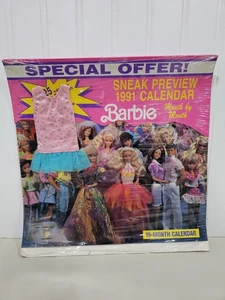 Barbie 1991 Anteprima Sneak Calendario 15 Mesi SIGILLATO con Abito Omaggio Inc. Mattel - Foto 1 di 7