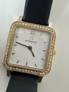 ETERNA 1856 LUXUS-SCHMUCKUHR DAU. LÜNETTE 750 18-KARAT GOLD MIT DIAMANTEN BESATZ - Bild 1 von 8