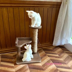 3 Stück Maßstab 1:12 Puppenhaus Miniatur Katzen Klettergerüst Kätzchen Garten - Bild 1 von 6