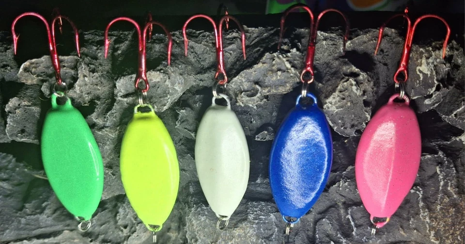 1-1/8 OZ - "Pout Pounder" Super Glow - Cuchara Burbot/Eelpout - ¡Paquete de 5! - 1 de... Foto 1 de 4