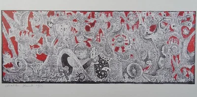 Labyrinth - Caspar W. Rauh signierte Druckgraphik Phantastischer Realismus 1973 - Bild 1 von 4