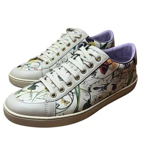 Gucci Flora Infinity Leder Low Top Sneaker Floral mit Schmetterling EU 38 US 8 - Bild 1 von 14