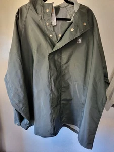 Carhartt Waterproof Hooded Rain Poncho Jacket PVC Sz 2XL Never Worn - Picture 1 of 3
