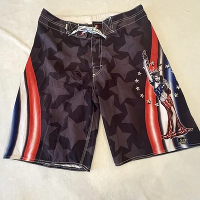 Pantalones Cortos De Colección Lost Board Surf Skate EE. UU. Liberty Logo Y2K Para Hombres 33 Foto 1 de 4